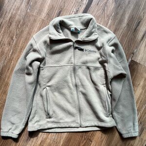 Columbia Taupe Full‑Zip Fleece Pullover